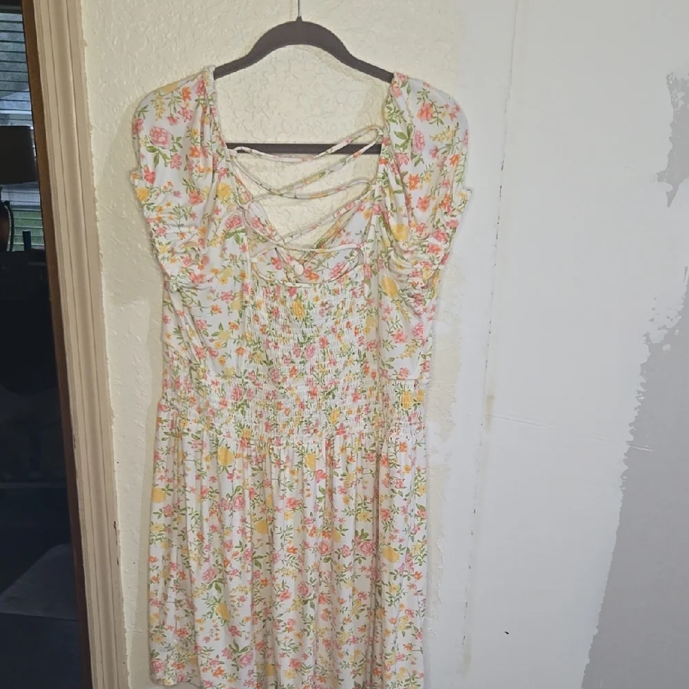 No Boundaries Floral Mini Dress in Pink and Yellow - Picture 4 of 4